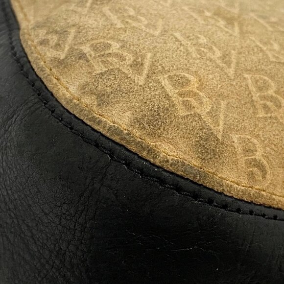 Auth BOTTEGA VENETA - Beige Black Suede Leather Shoulder Bag - Picture 9 of 10